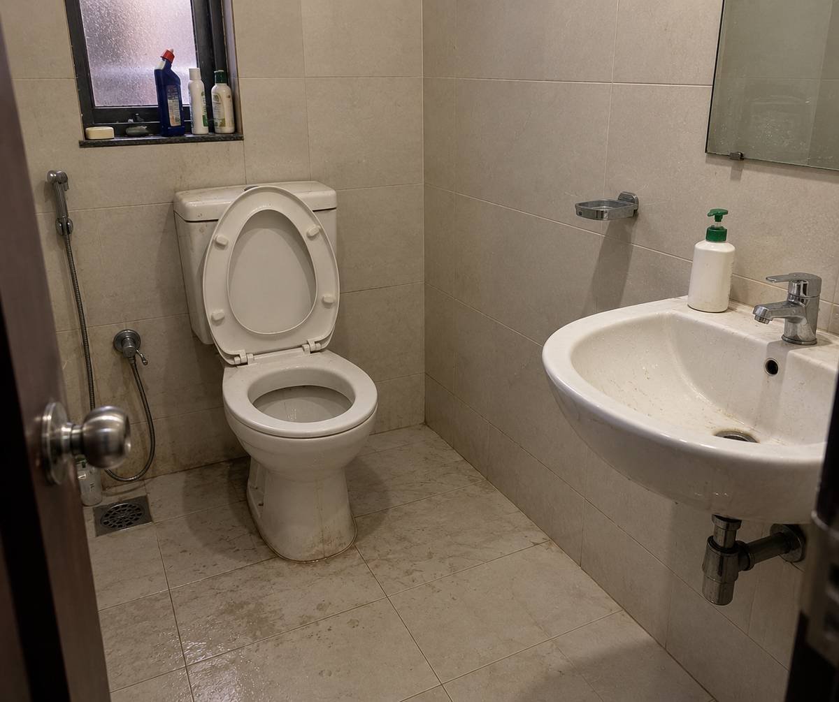 Before Bathroom Deep Cleaning