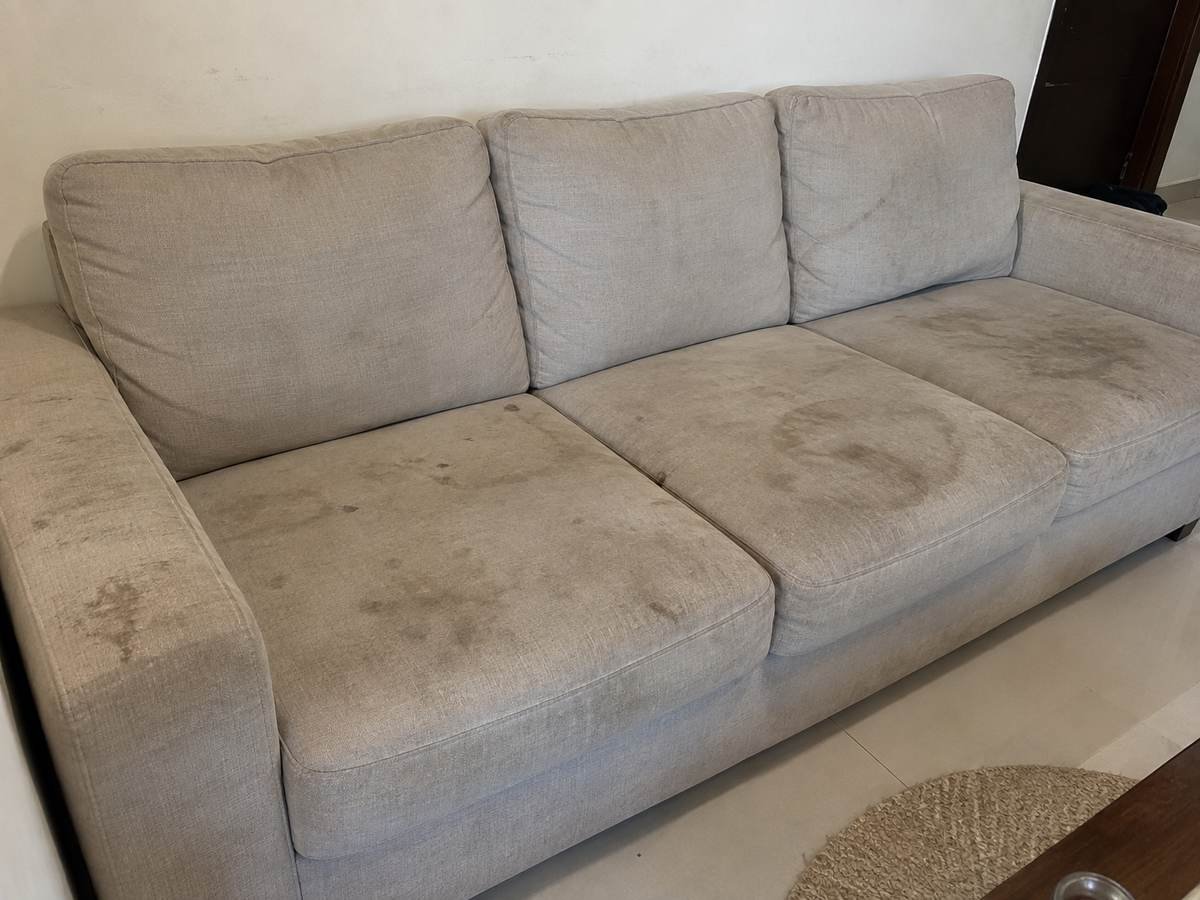 Before Sofa Cleaning + Shampooing 3 Sofa Seats