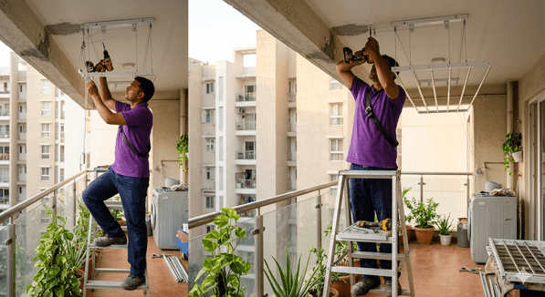Balcony ceiling-mounted Hanger Installation