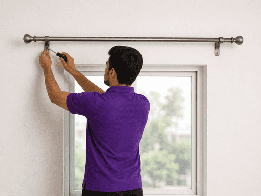 Curtain Rod Installation (Two Brackets)
