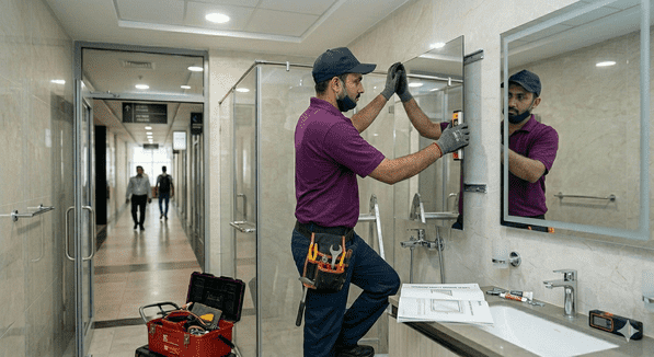 Bathroom Mirror Installation