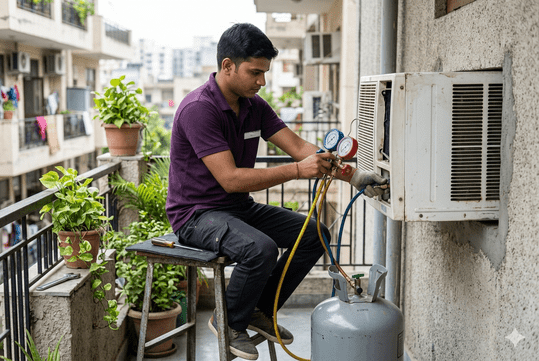 Window AC Gas Filling